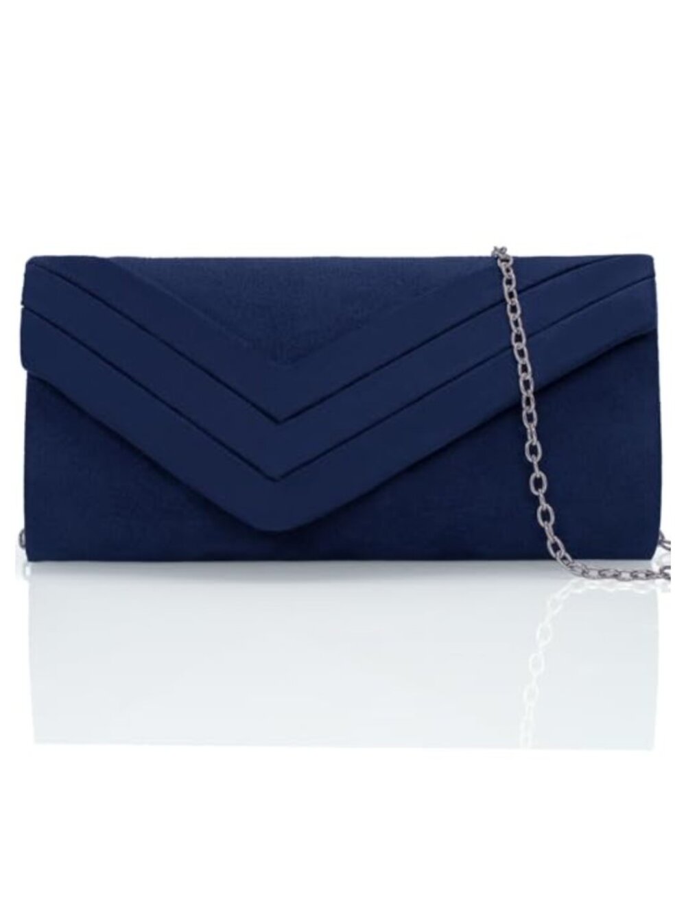 Suede Clutch Purse Vintage Envelope Evening Bag with Chain Formal